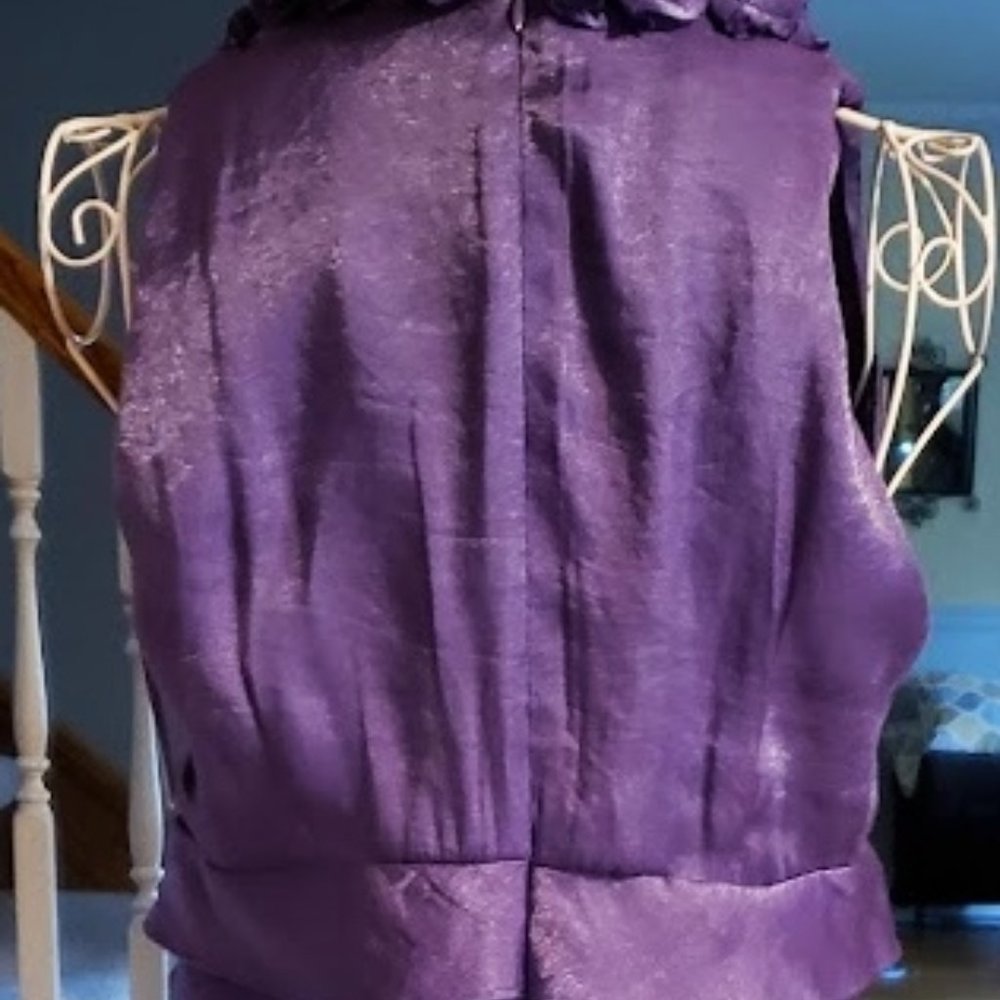 NWT London Times sz 8 ruffled Purple dress - Picture 6 of 7